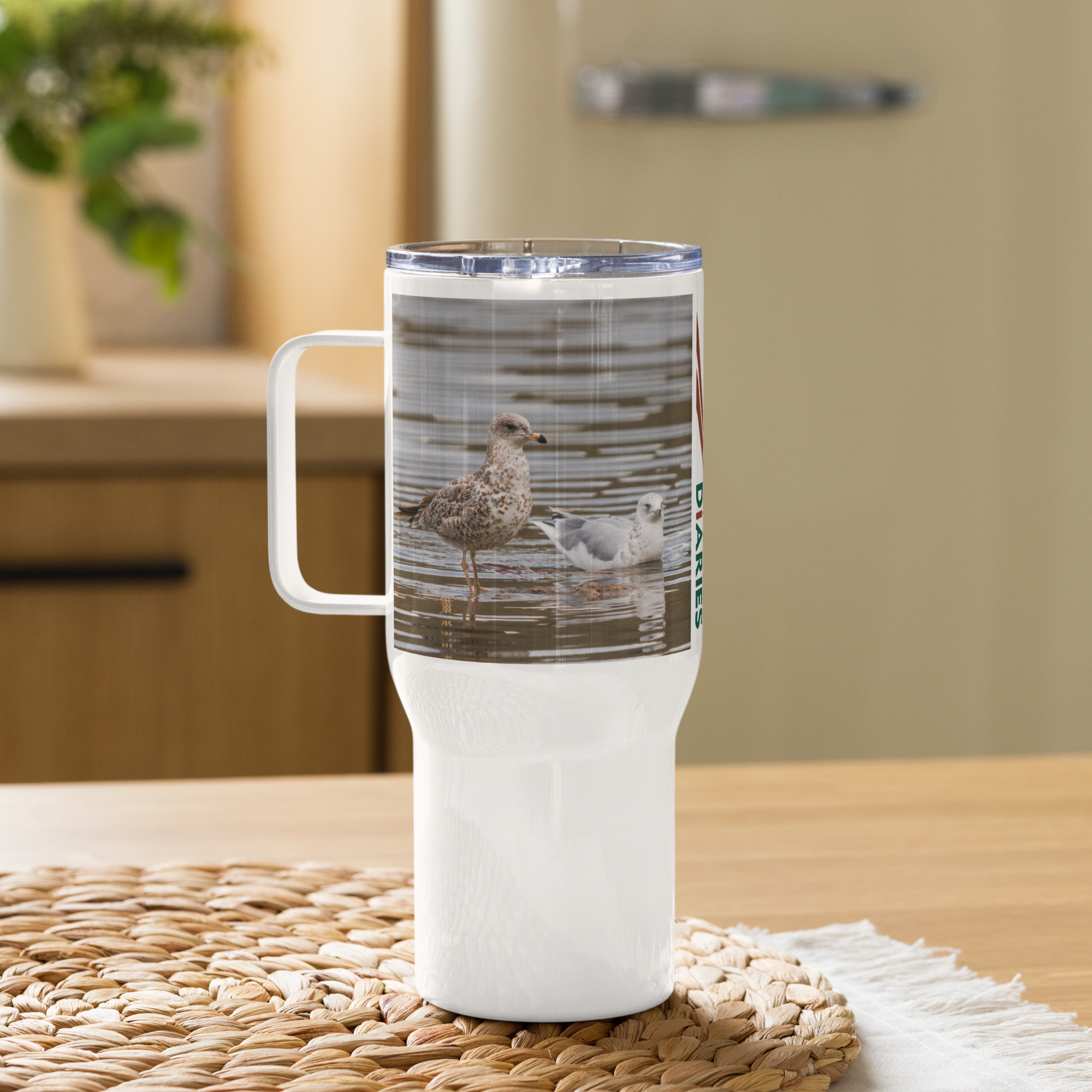 Ring Billed Gulls Travel mug with a handle