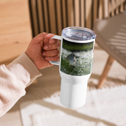 White-crowned Sparrow Travel mug with a handle