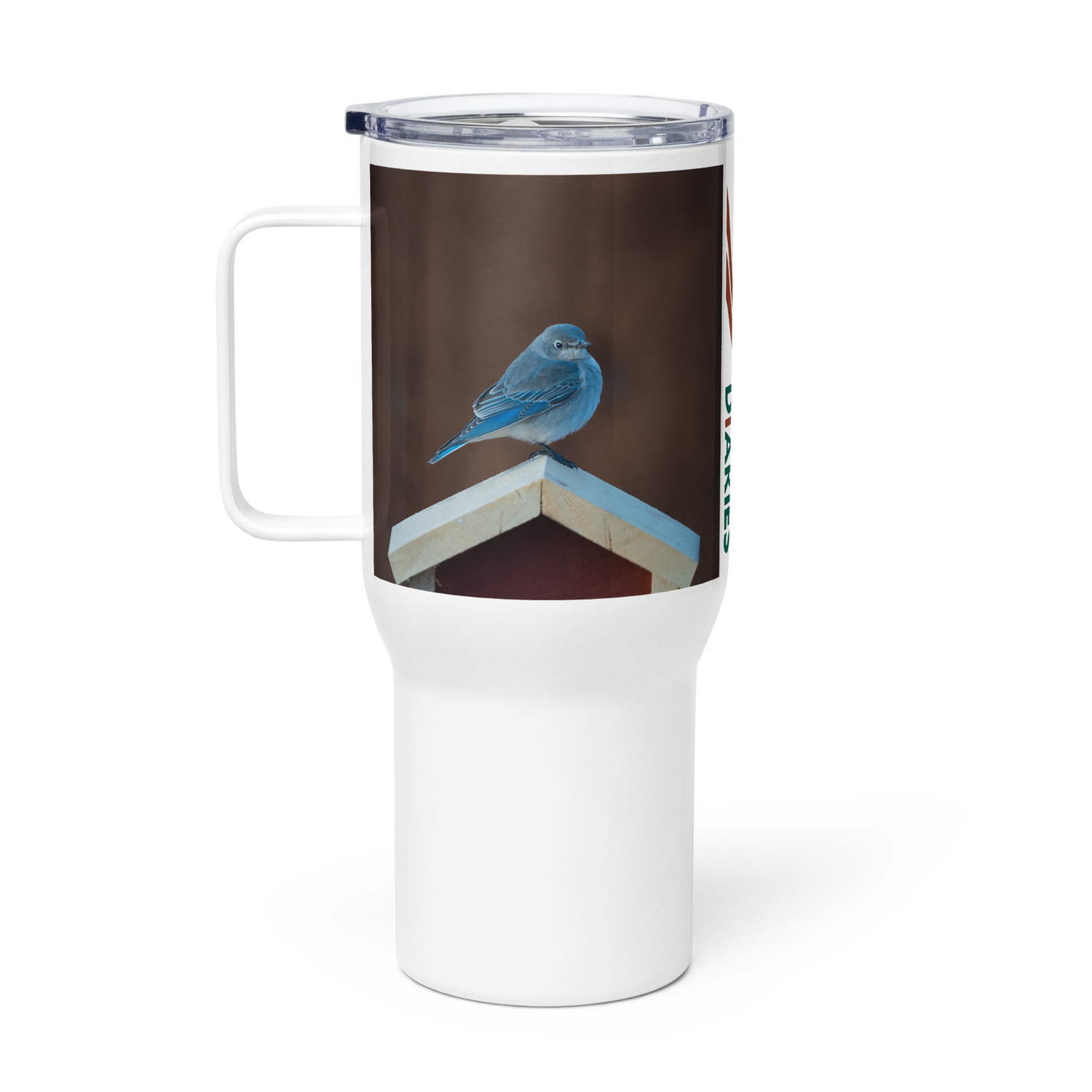 Mountain Bluebird Travel mug with a handle