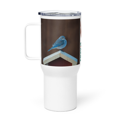 Mountain Bluebird Travel mug with a handle