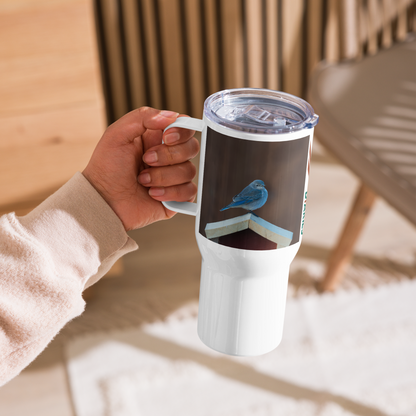 Mountain Bluebird Travel mug with a handle