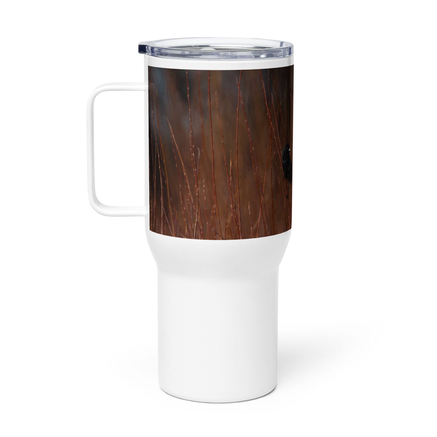 Red-winged Blackbird Travel mug with a handle