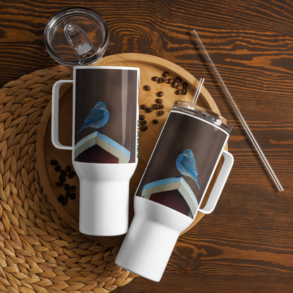 Mountain Bluebird Travel mug with a handle