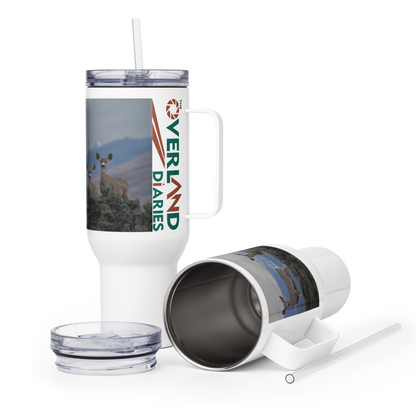 Mule Deer Travel mug with a handle