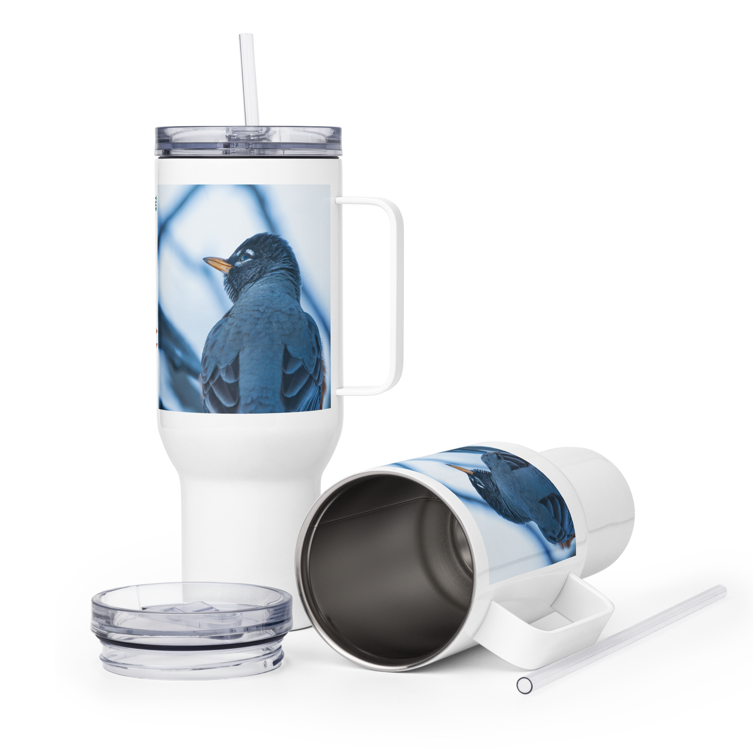 Robin Travel mug with a handle