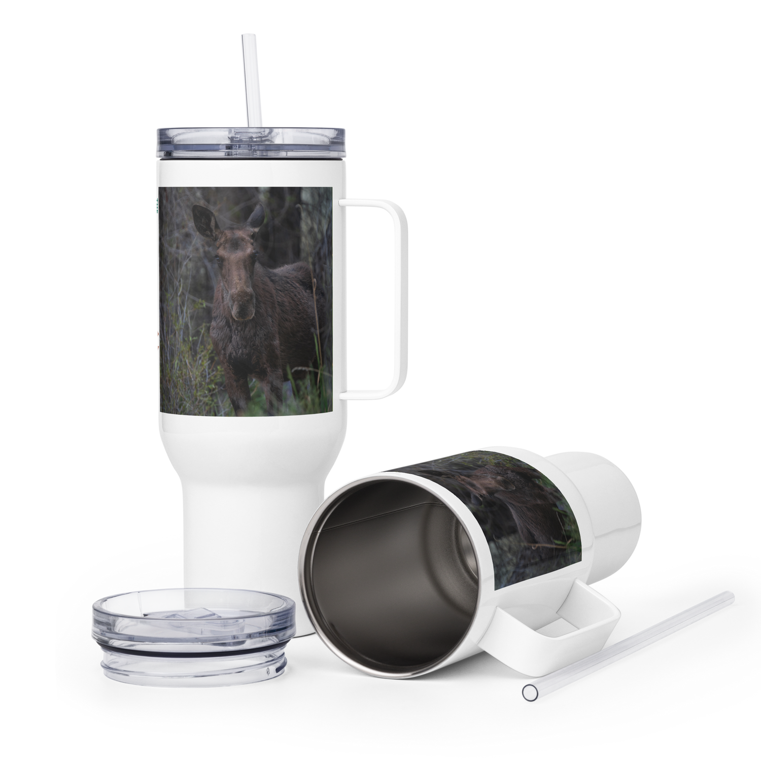Moose Travel mug with a handle