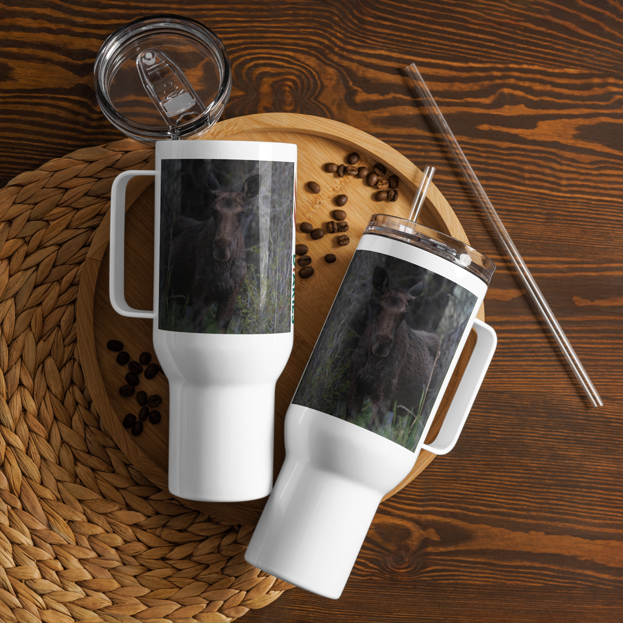Moose Travel mug with a handle