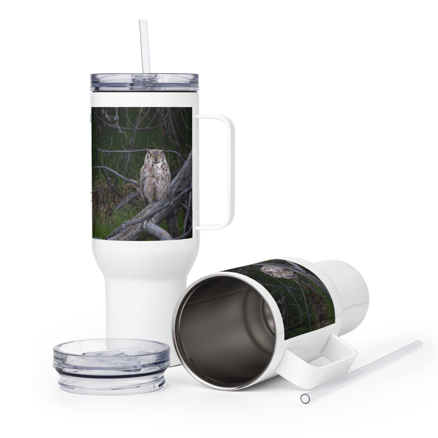 Owl Travel mug with a handle