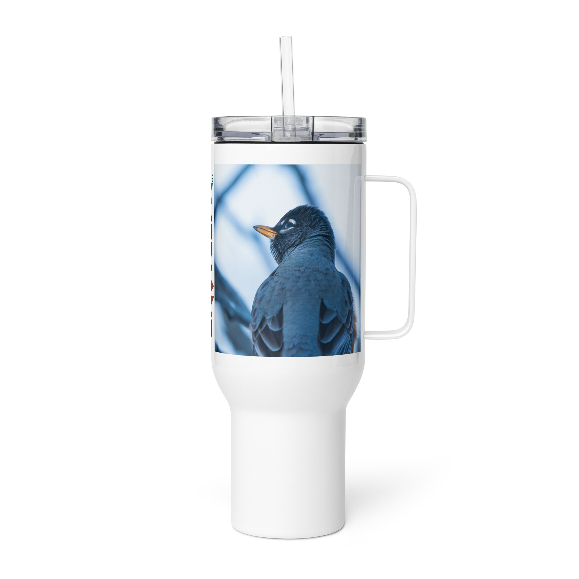 Robin Travel mug with a handle