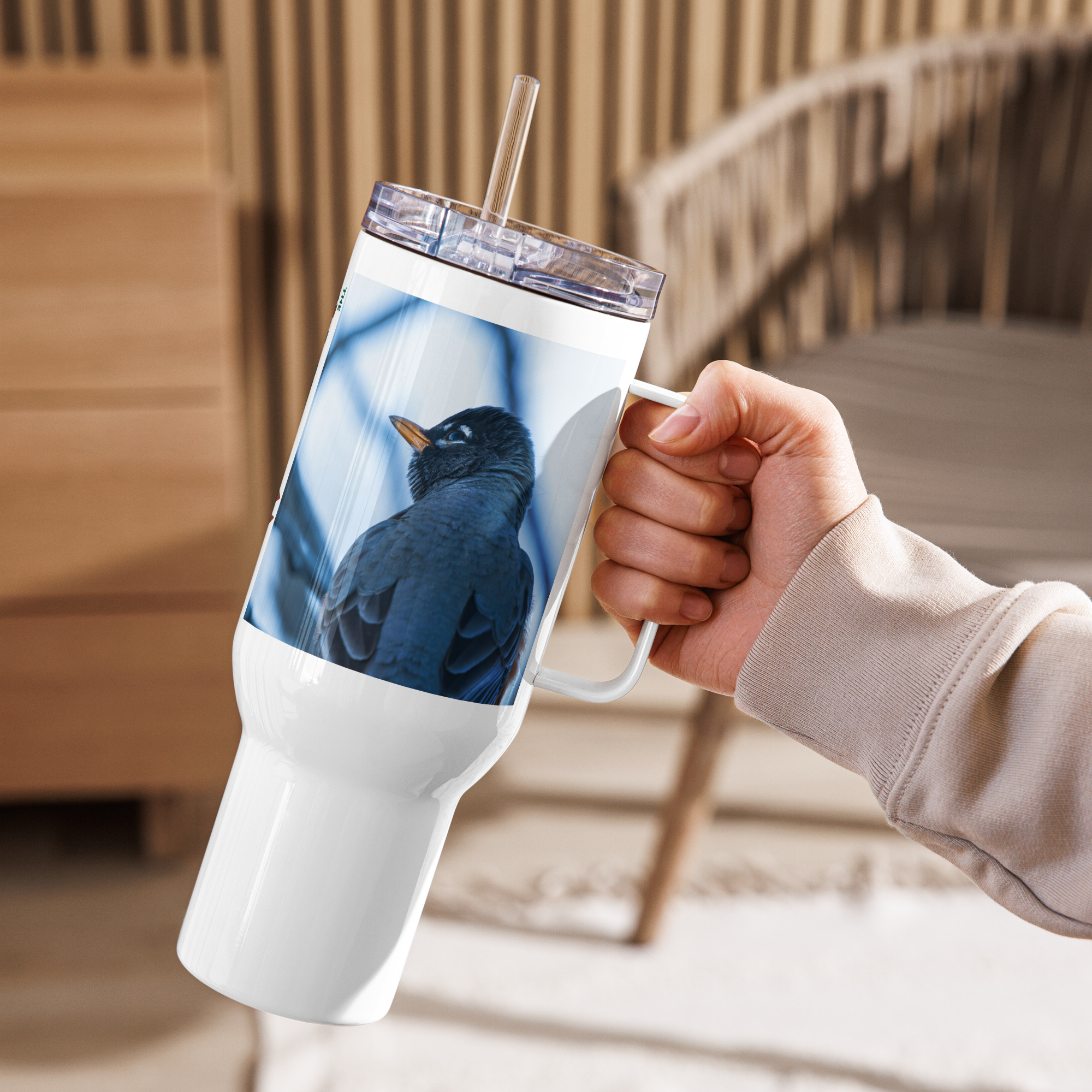 Robin Travel mug with a handle