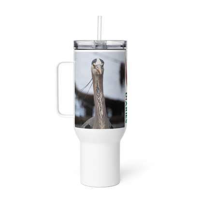 Blue Heron Travel mug with a handle