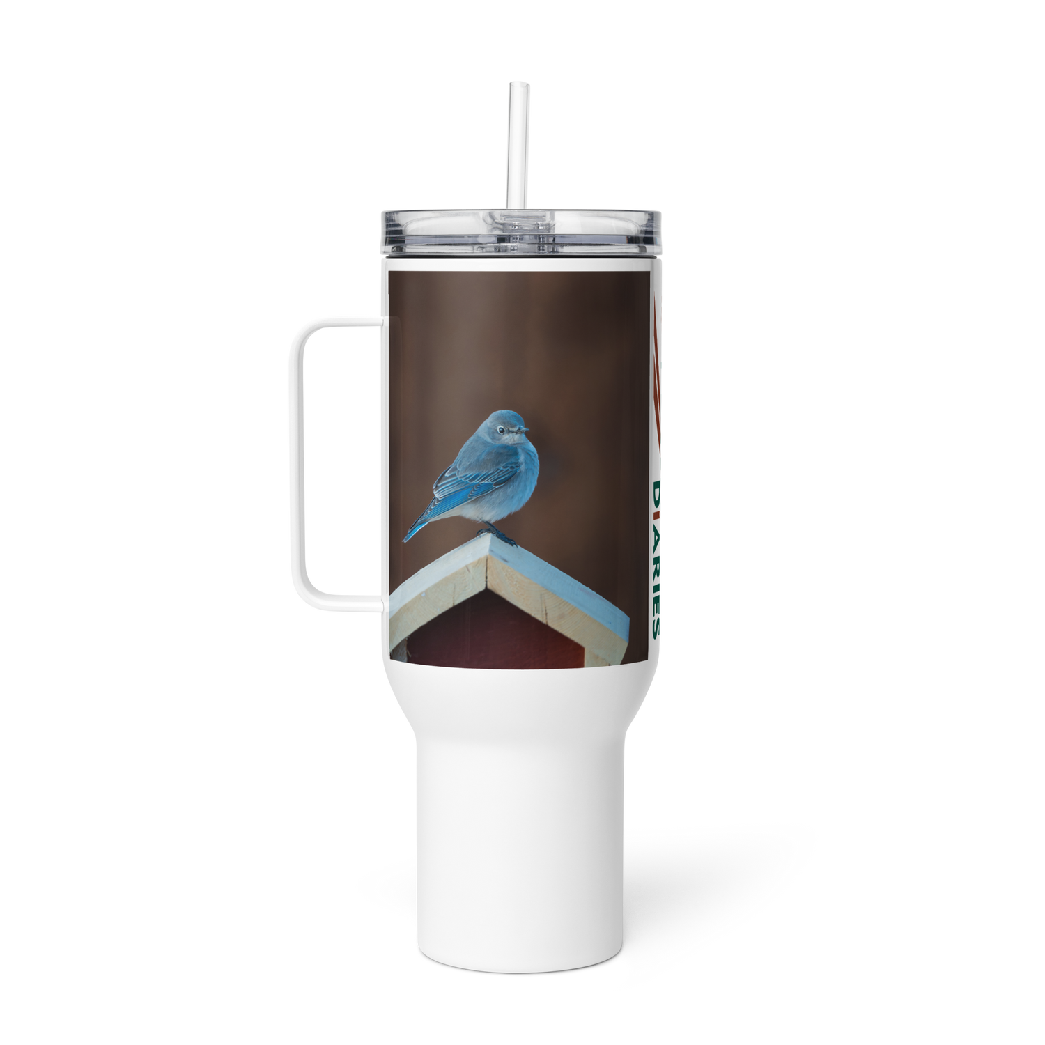 Mountain Bluebird Travel mug with a handle