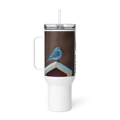 Mountain Bluebird Travel mug with a handle