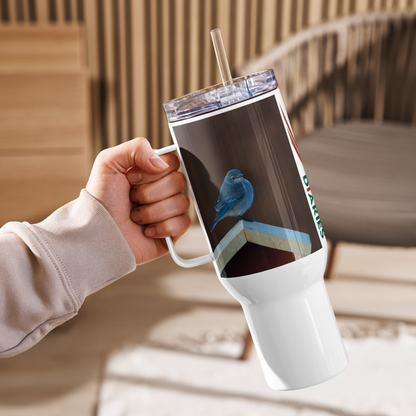 Mountain Bluebird Travel mug with a handle