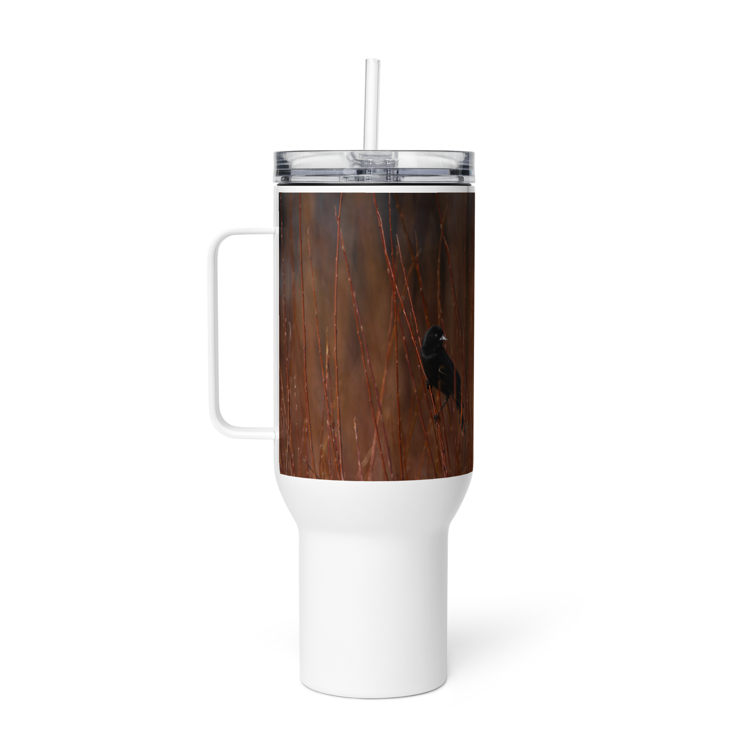 Red-winged Blackbird Travel mug with a handle