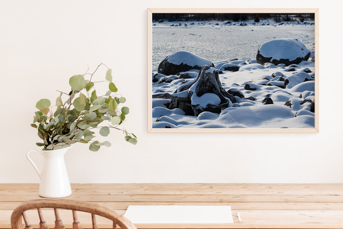 Lake View Wall Art: Embrace the Beauty of Wyoming’s Frozen Wilderness