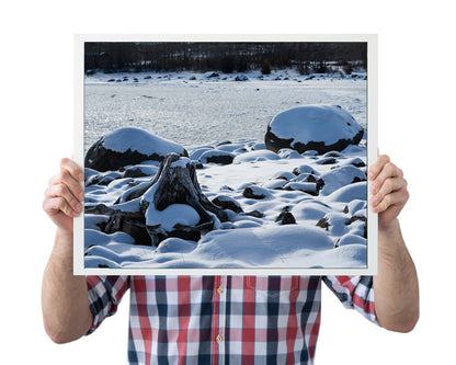 Lake View Wall Art: Embrace the Beauty of Wyoming’s Frozen Wilderness