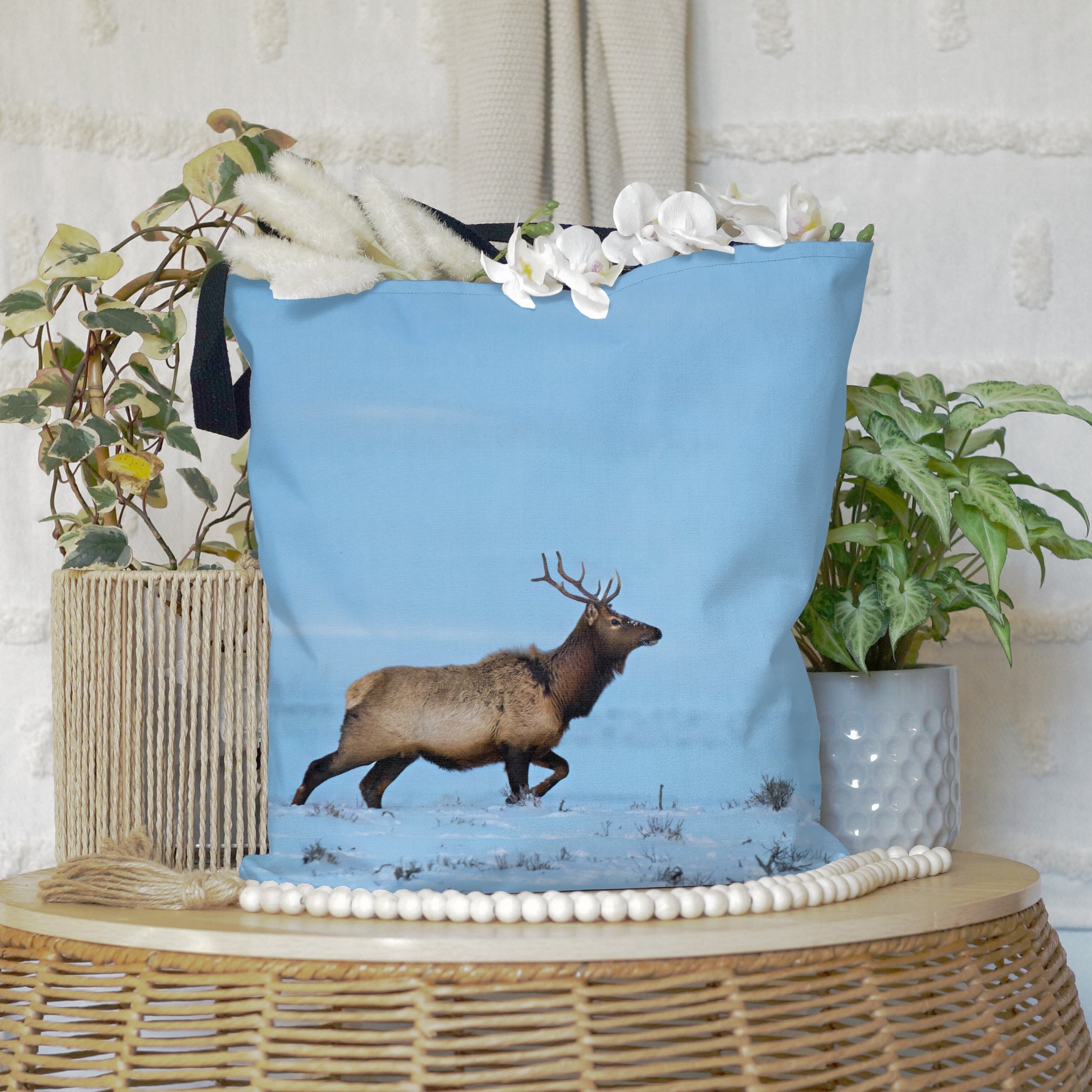 Large Tote Bags Inspired by the Majestic Elk: Bring Wyoming’s Heart to Your Home