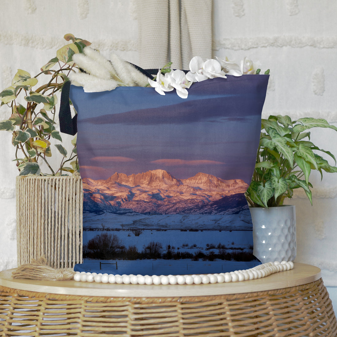 Wind River Range Large Tote Bags: Carry the Sunset Magic of Wyoming