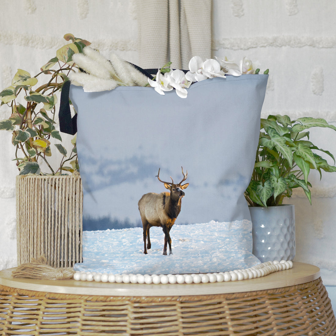 Large Tote Bags Inspired by the Majestic Elk: Bring Wyoming’s Heart to Your Home 2