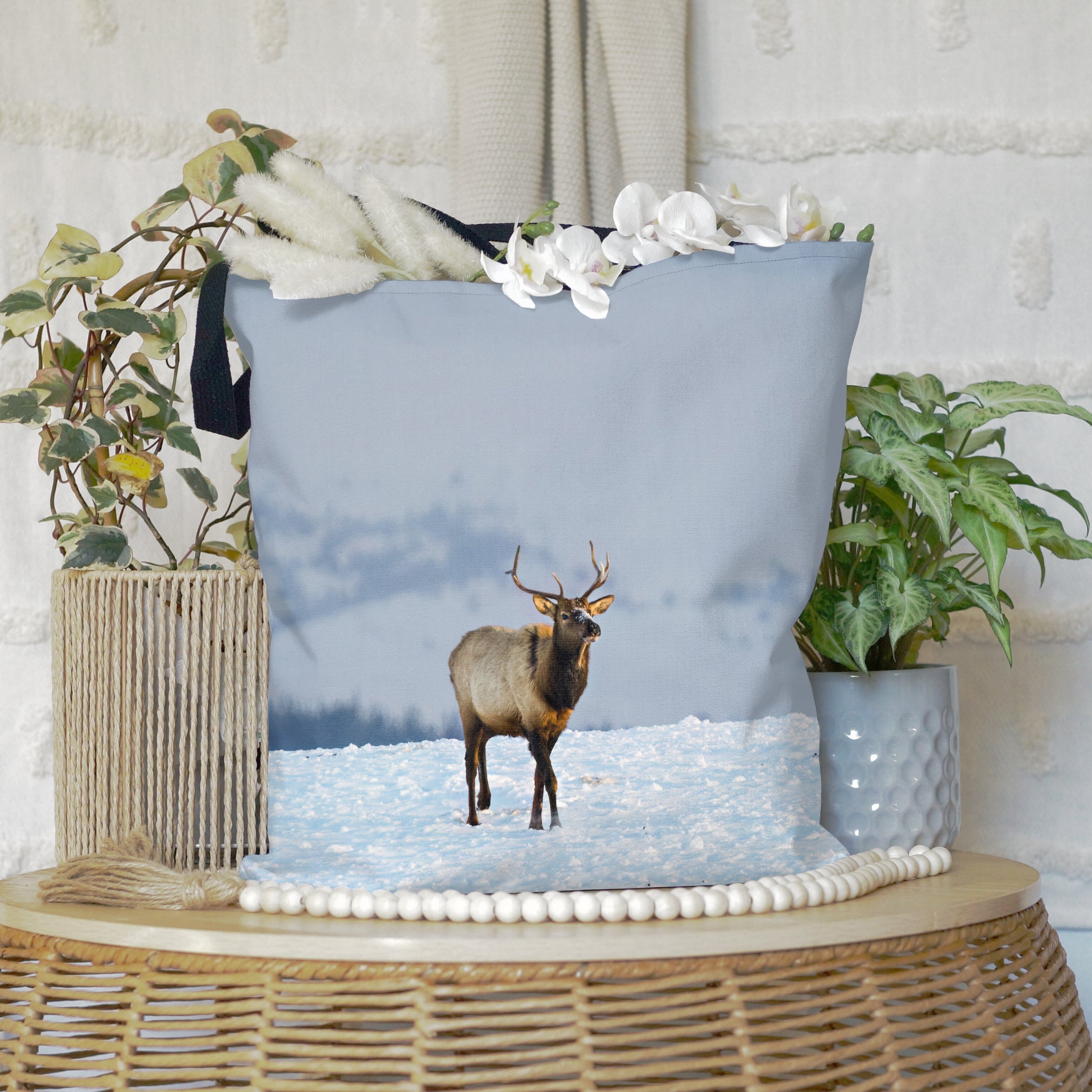 Large Tote Bags Inspired by the Majestic Elk: Bring Wyoming’s Heart to Your Home 2