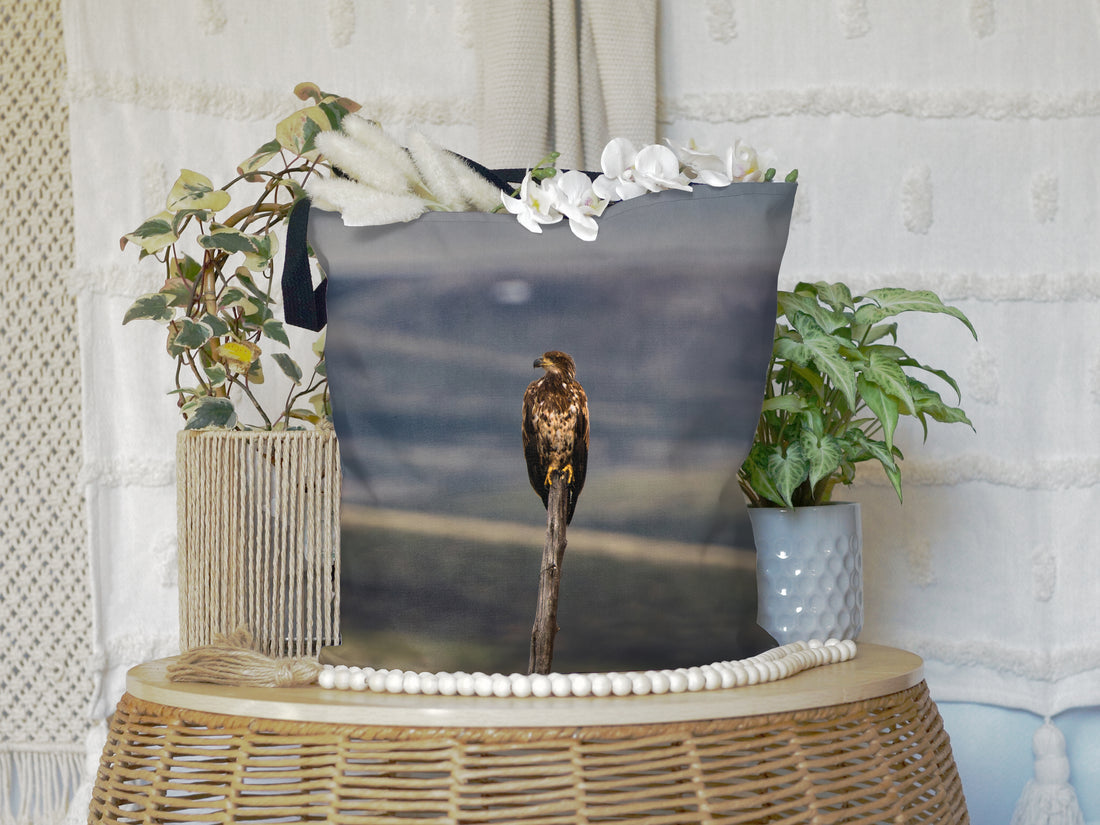 Young Bald Eagle All-Over Print Large Tote Bag