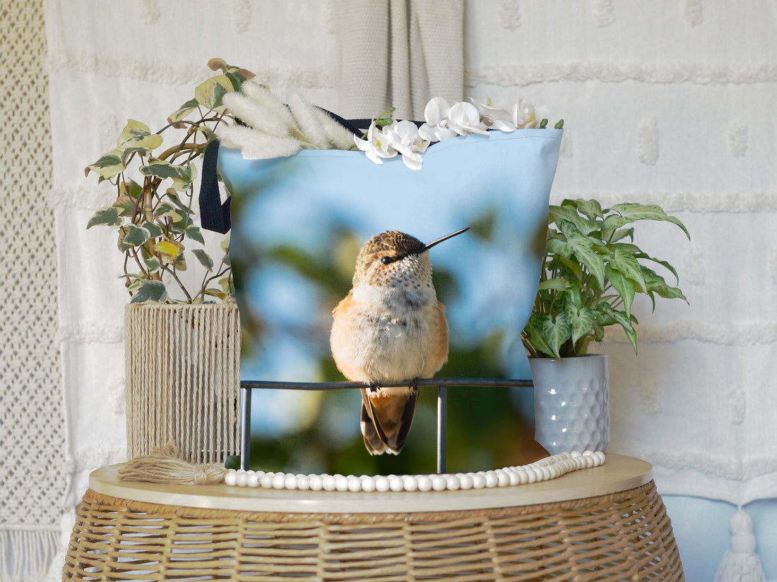 Hummingbird All-Over Print Large Tote Bag