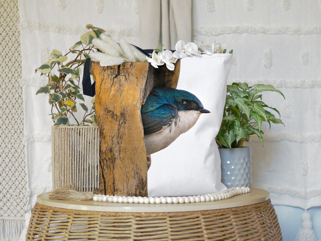 Tree Swallow All-Over Print Large Tote Bag