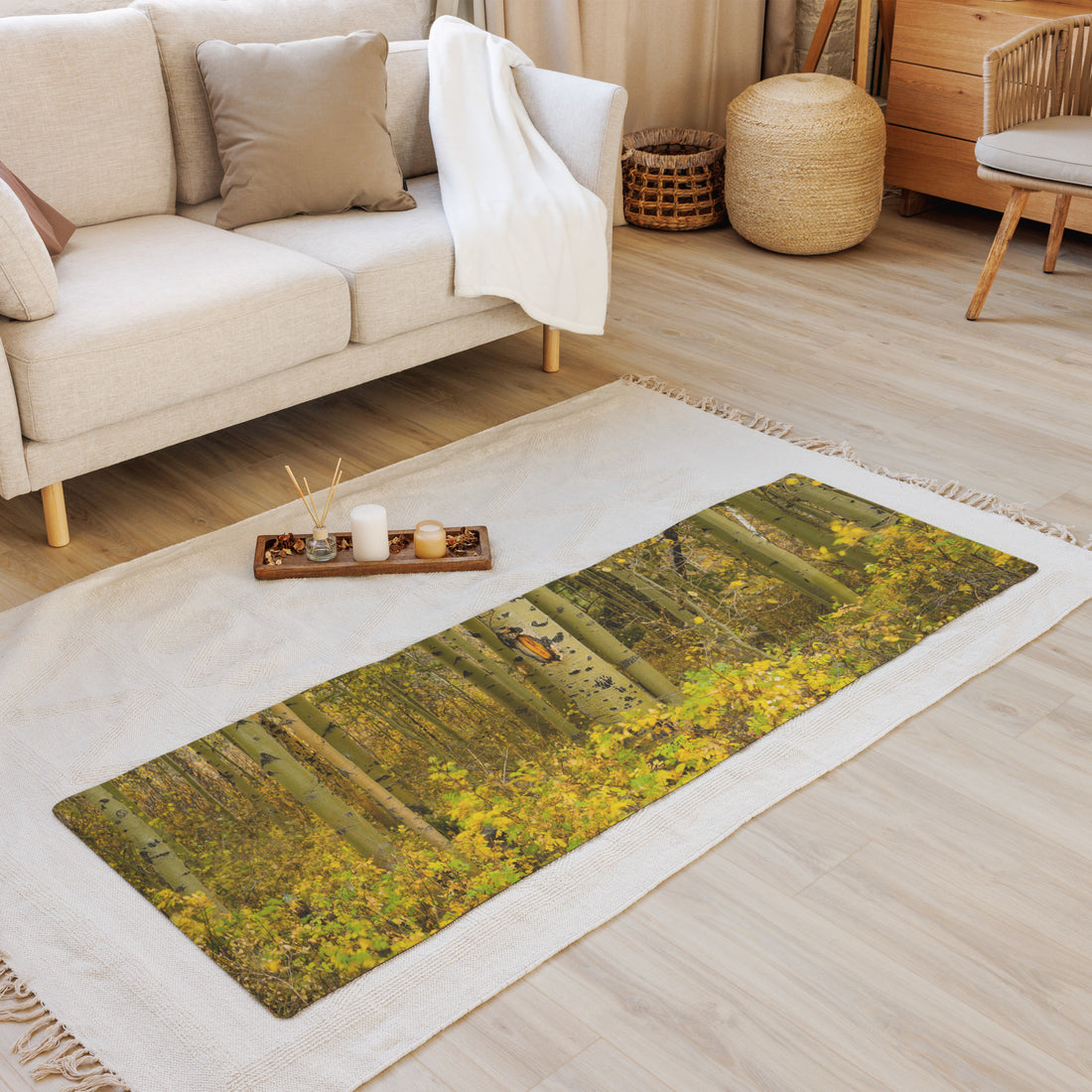 Close up Aspen Trees Yoga mat