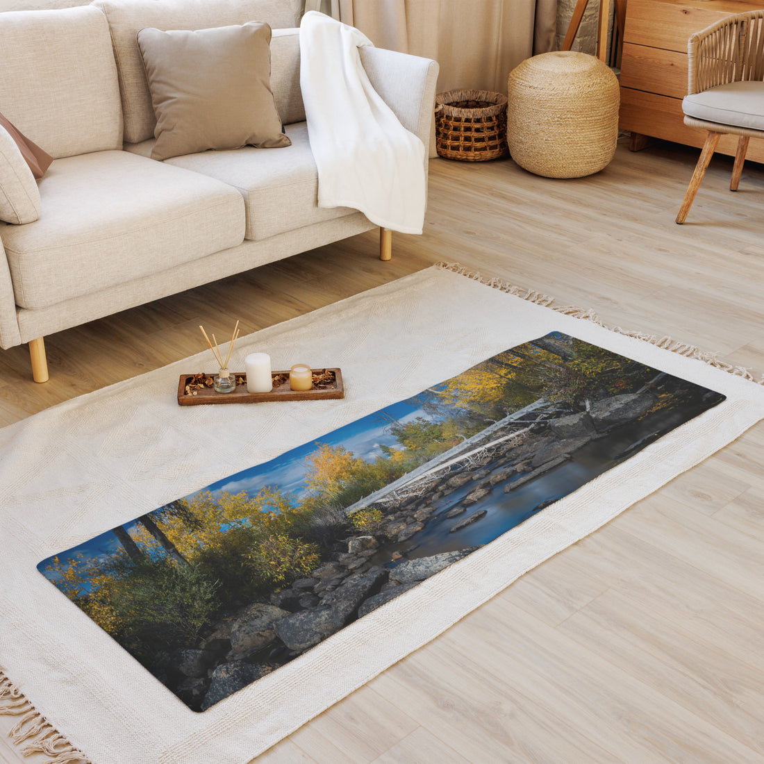 Fall Scenery Yoga mat