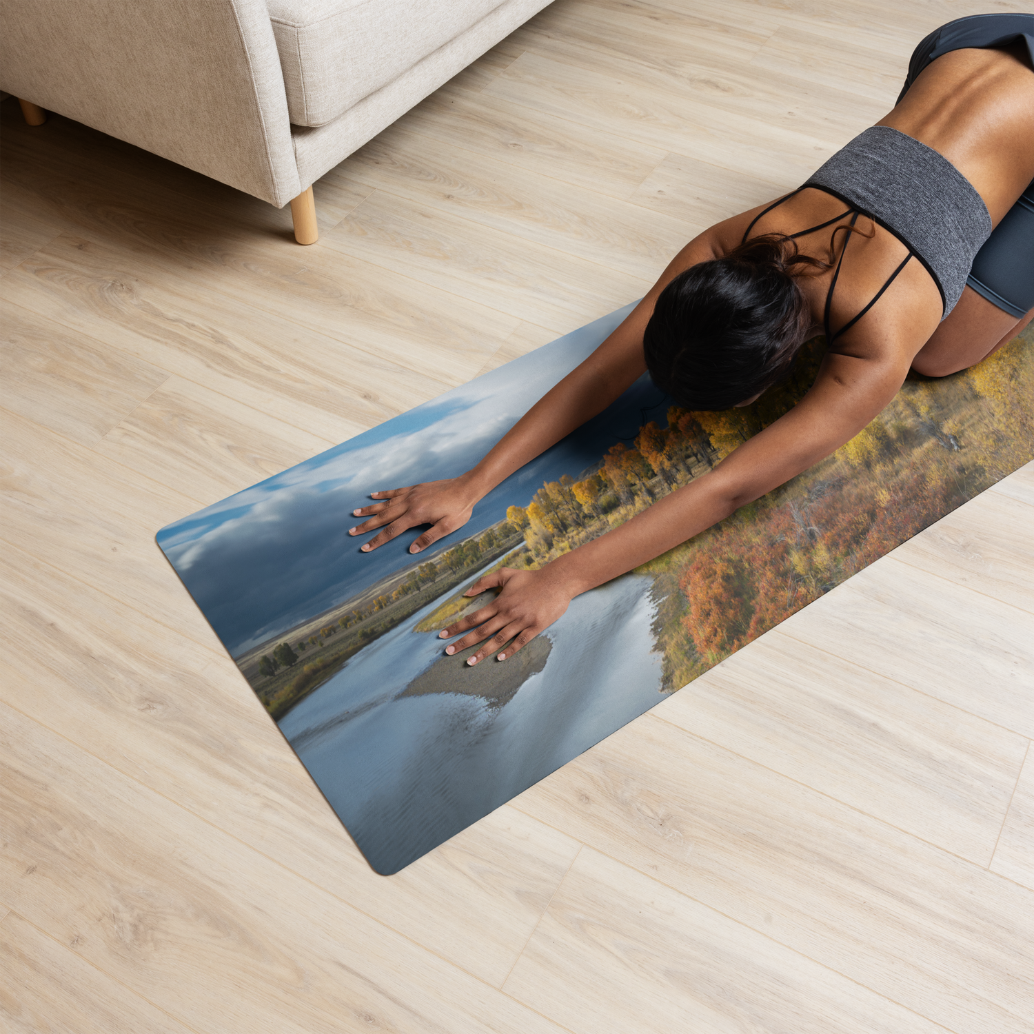 Fall Landscape Yoga mat