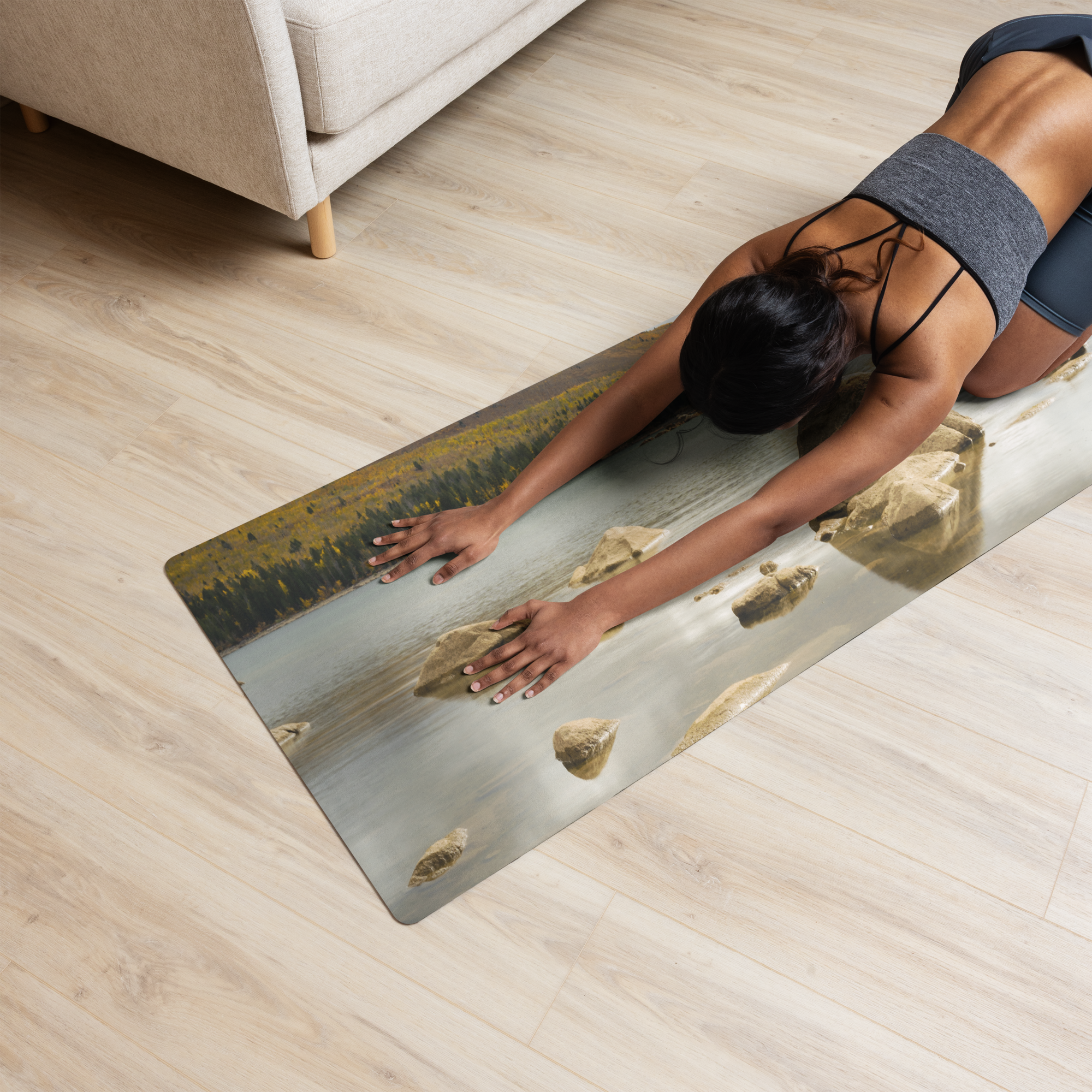 New Fork Lake in the Fall Yoga mat