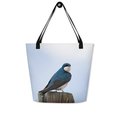 Tree Swallow All-Over Print Large Tote Bag - The Overland Diaries