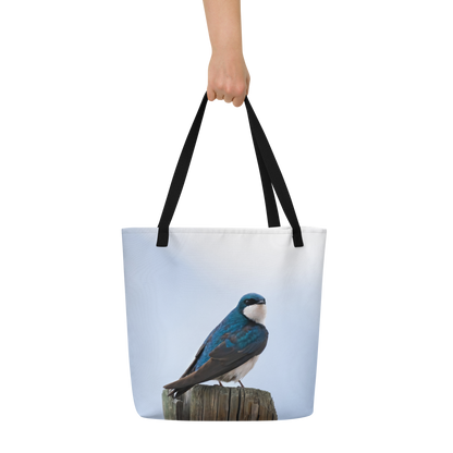 Tree Swallow All-Over Print Large Tote Bag - The Overland Diaries