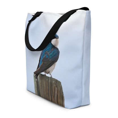 Tree Swallow All-Over Print Large Tote Bag - The Overland Diaries