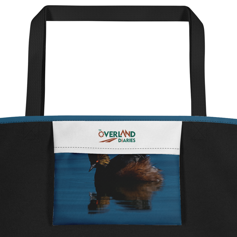 Eared Grebe All-Over Print Large Tote Bag - The Overland Diaries