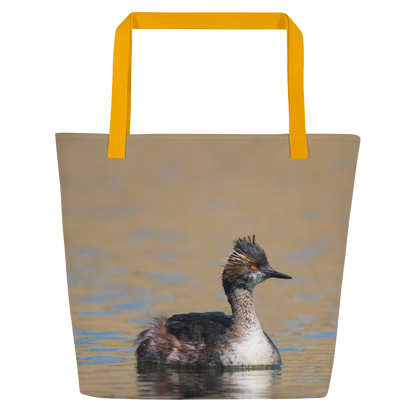 Eared Grebe All-Over Print Large Tote Bag - The Overland Diaries