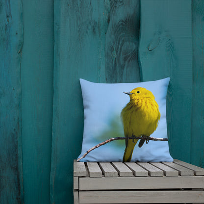 Yellow Warbler Premium Pillow - The Overland Diaries