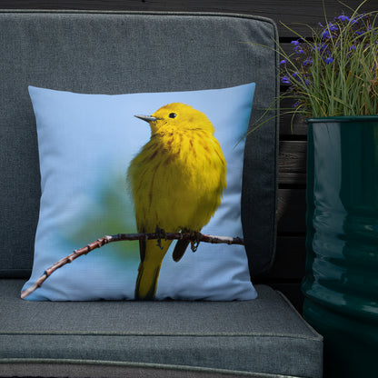 Yellow Warbler Premium Pillow - The Overland Diaries