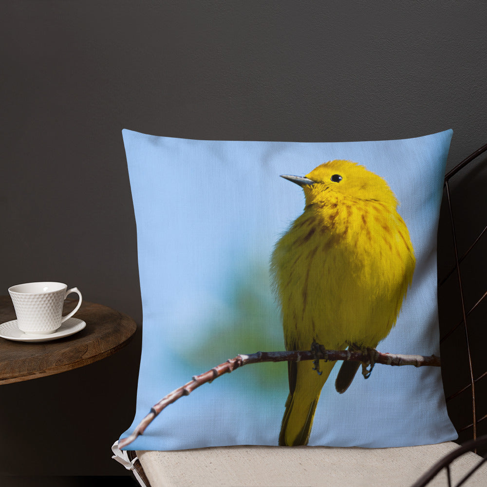 Yellow Warbler Premium Pillow - The Overland Diaries