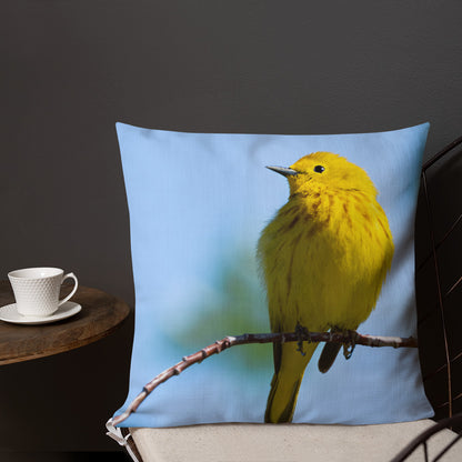 Yellow Warbler Premium Pillow - The Overland Diaries