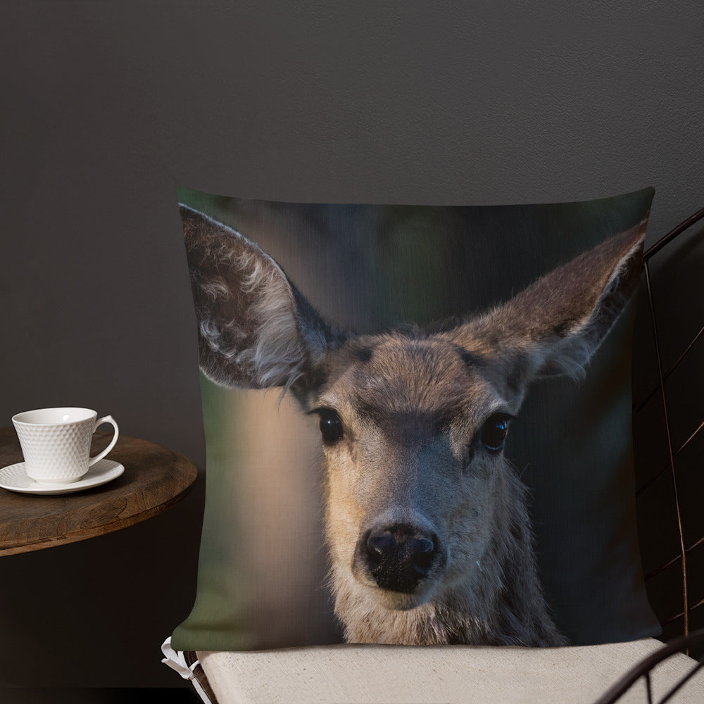 Close Up Deer Premium Pillow - The Overland Diaries