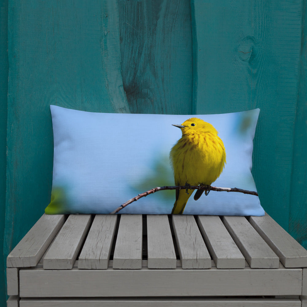 Yellow Warbler Premium Pillow - The Overland Diaries