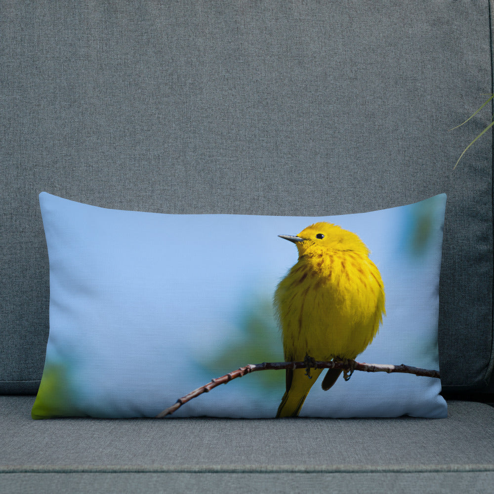 Yellow Warbler Premium Pillow - The Overland Diaries