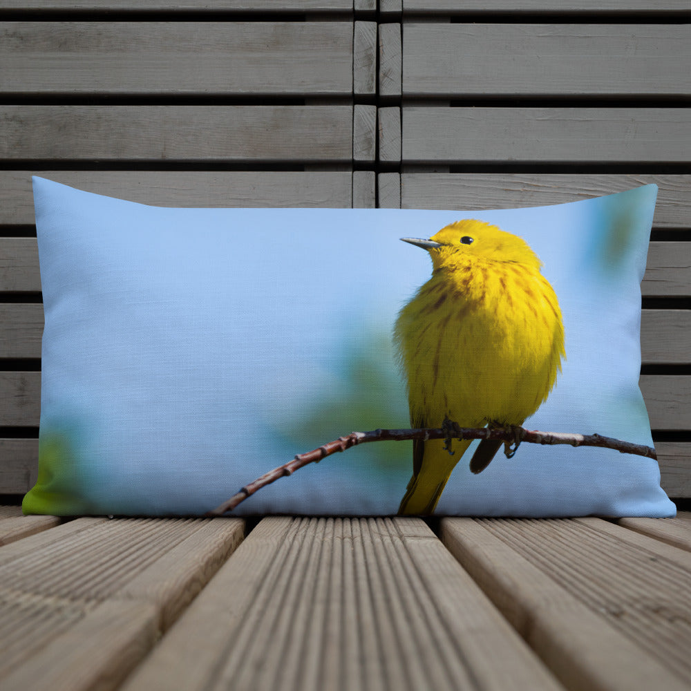 Yellow Warbler Premium Pillow - The Overland Diaries