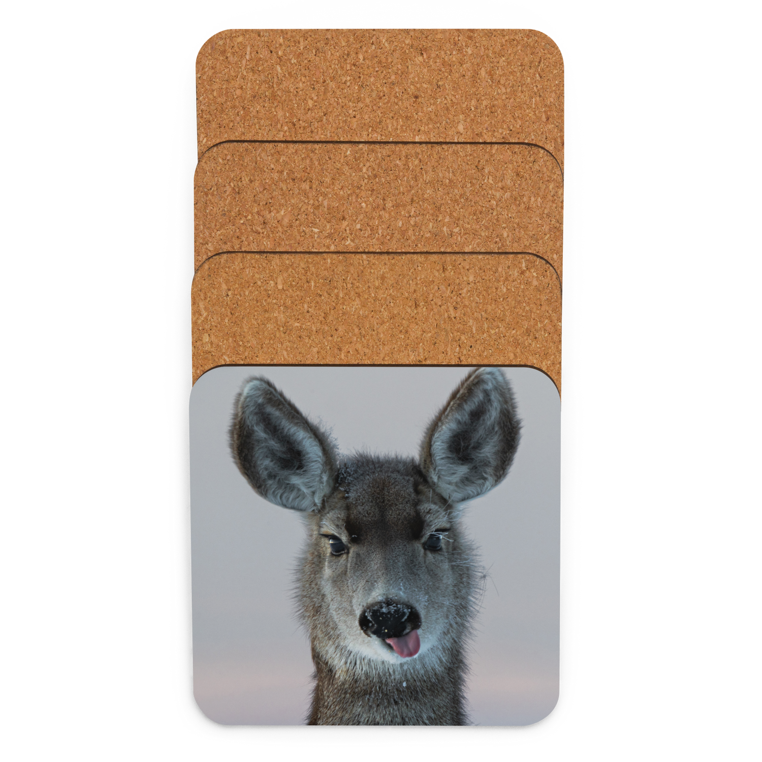 Deer Funny Face Cork-Back Coaster - The Overland Diaries