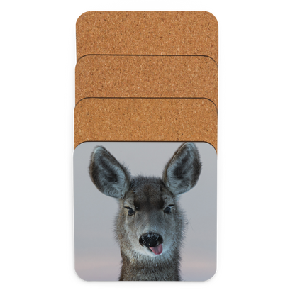 Deer Funny Face Cork-Back Coaster - The Overland Diaries