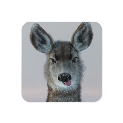 Deer Funny Face Cork-Back Coaster - The Overland Diaries