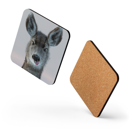 Deer Funny Face Cork-Back Coaster - The Overland Diaries