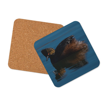 Eared GrebeCork-back Coaster - The Overland Diaries